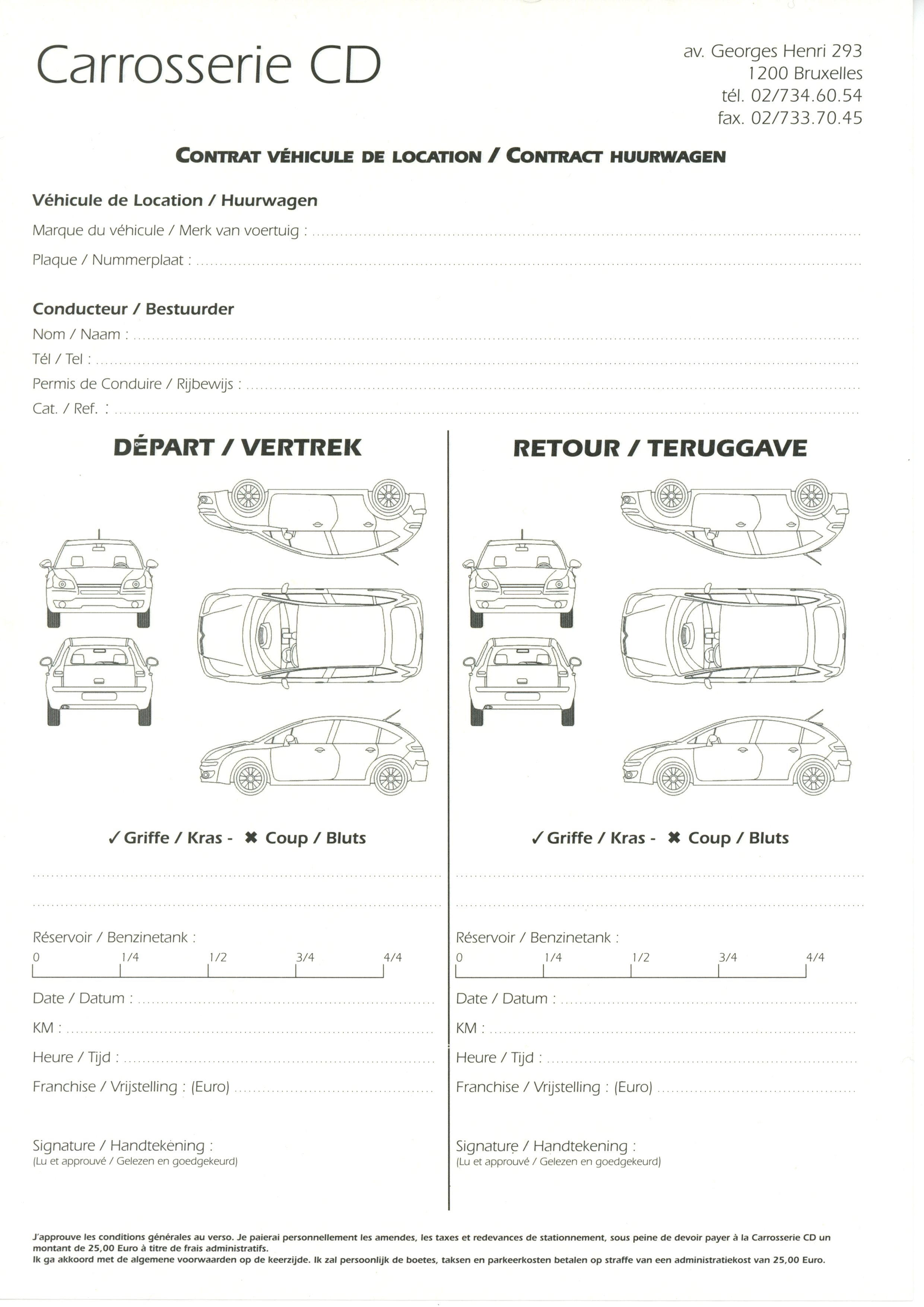 Imprimer Contrat De Location Voiture Vierge Pdf